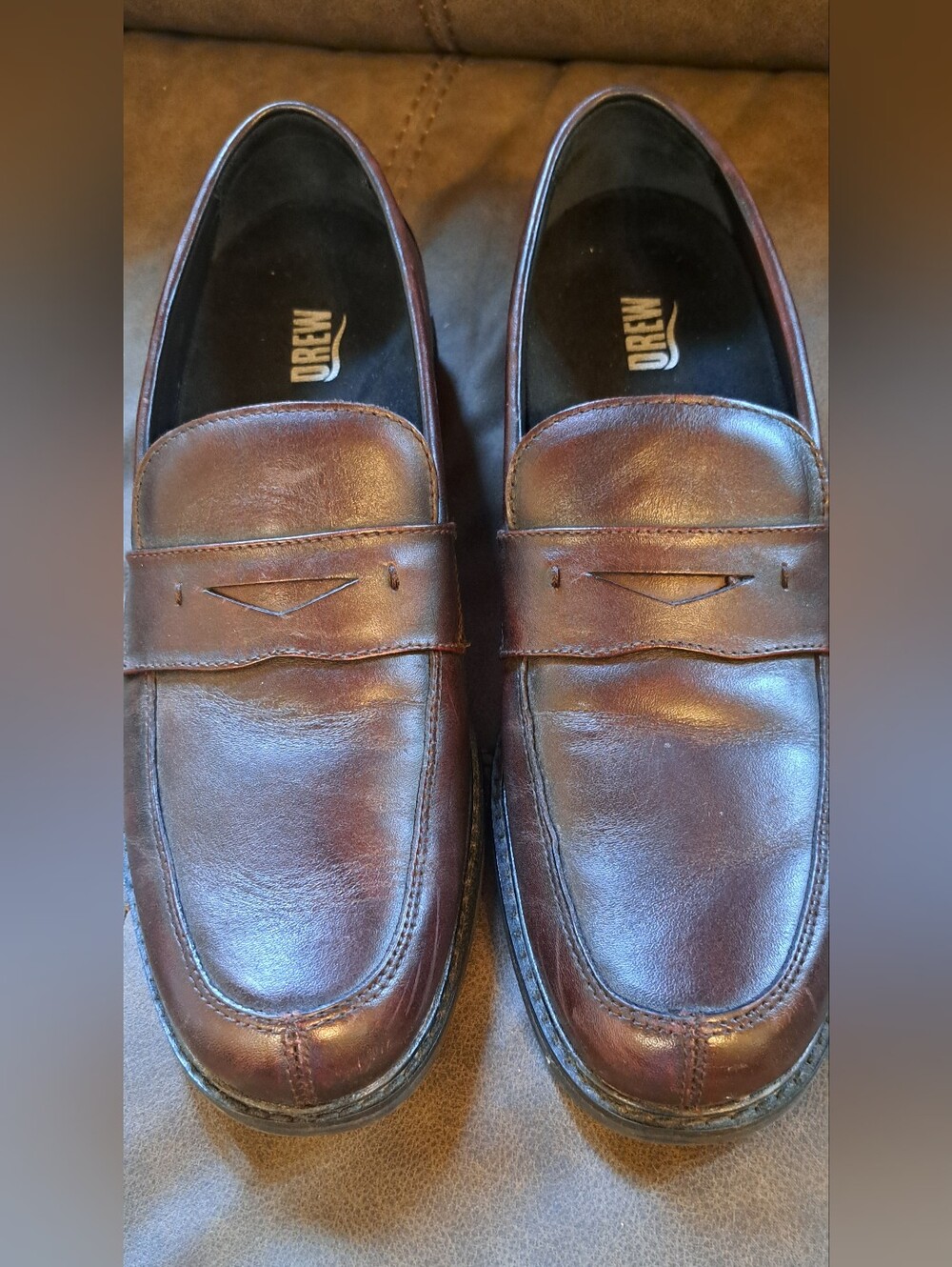 Mens Drew Essex Dress Shoe, 11 N Burgundy Leather Clean Business Church